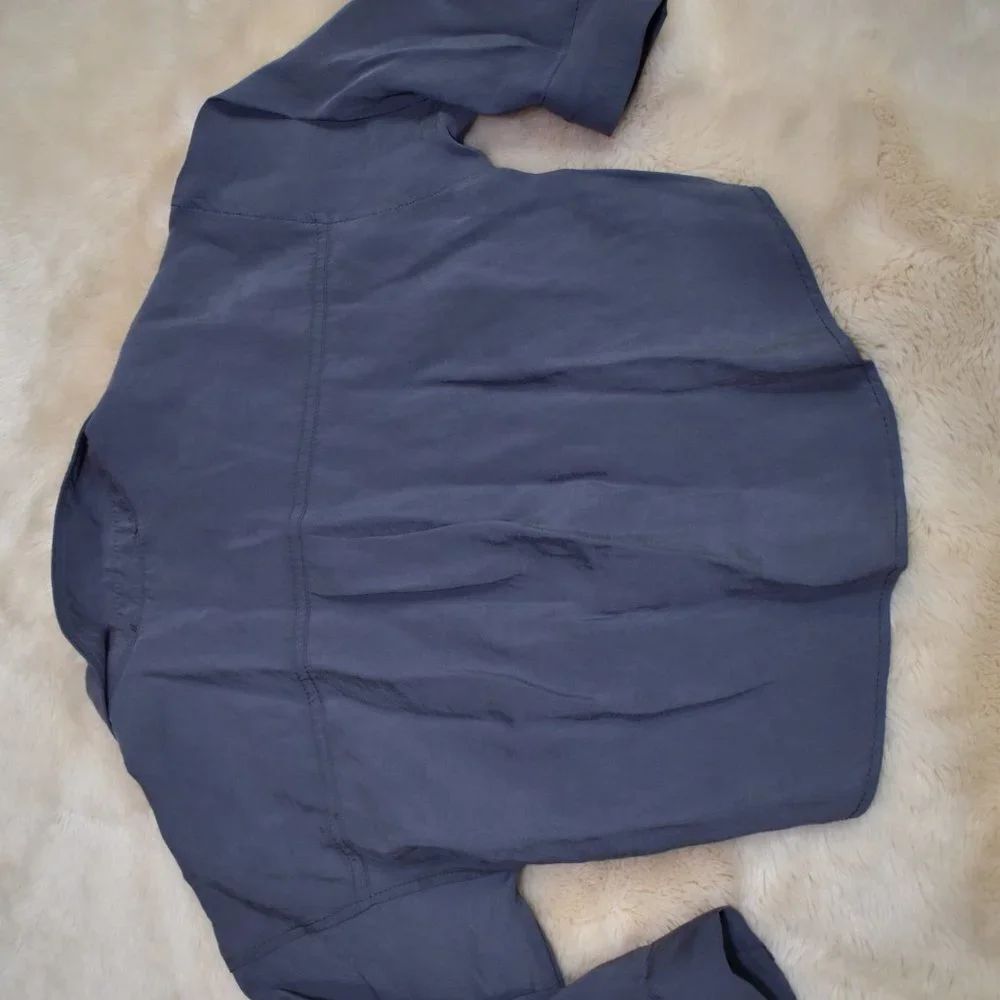 Zara Girls Button Down Long Sleeve Blouse Size 6/7 Blue